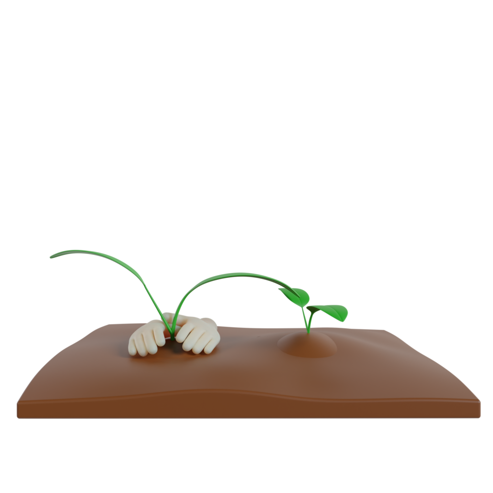 3D Isolated Hand's Gardening png
