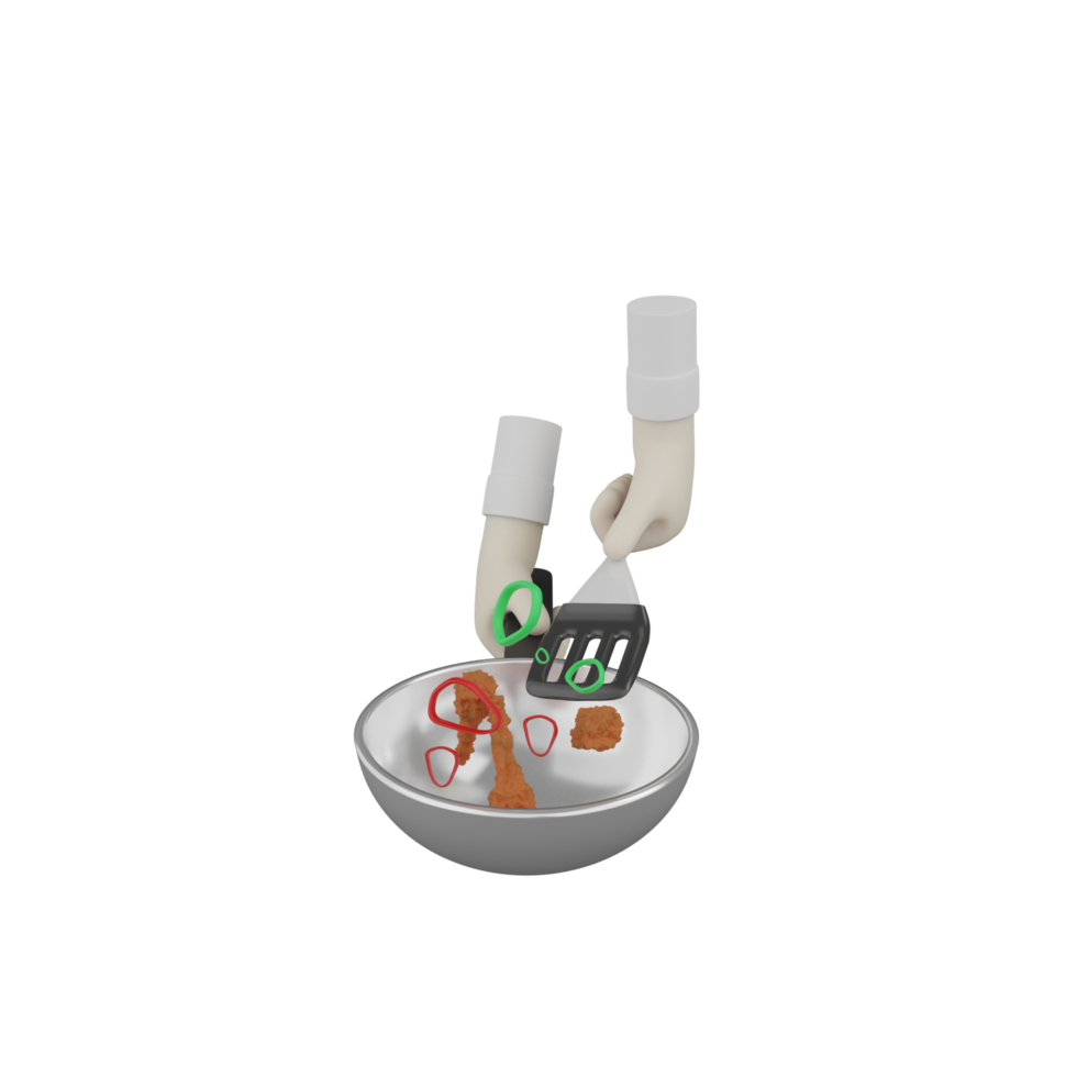 Cuisine de la main isolée 3d png