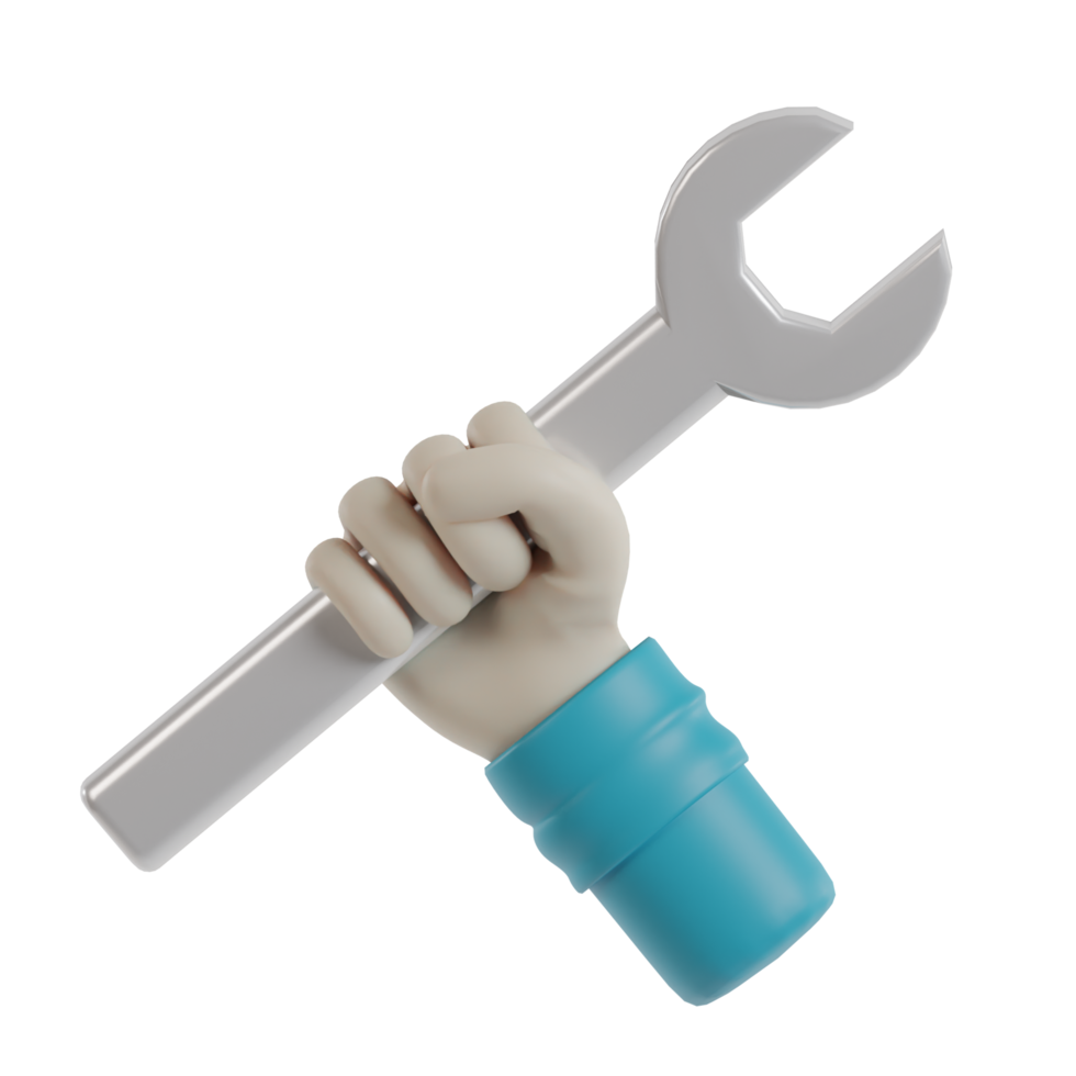 3D Isolated Hand Holding Tools png