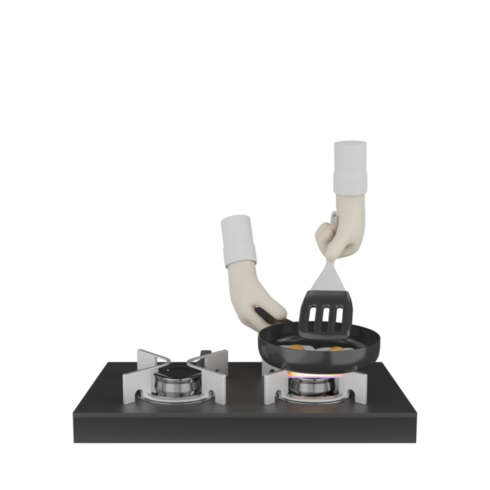 3D Isolated Hand's Cooking png