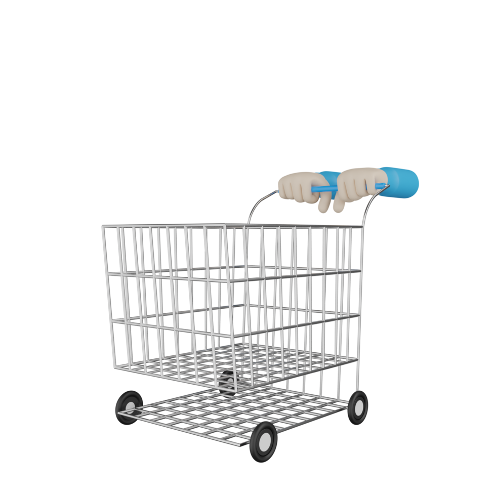 3D Isolated Shopping Hand png