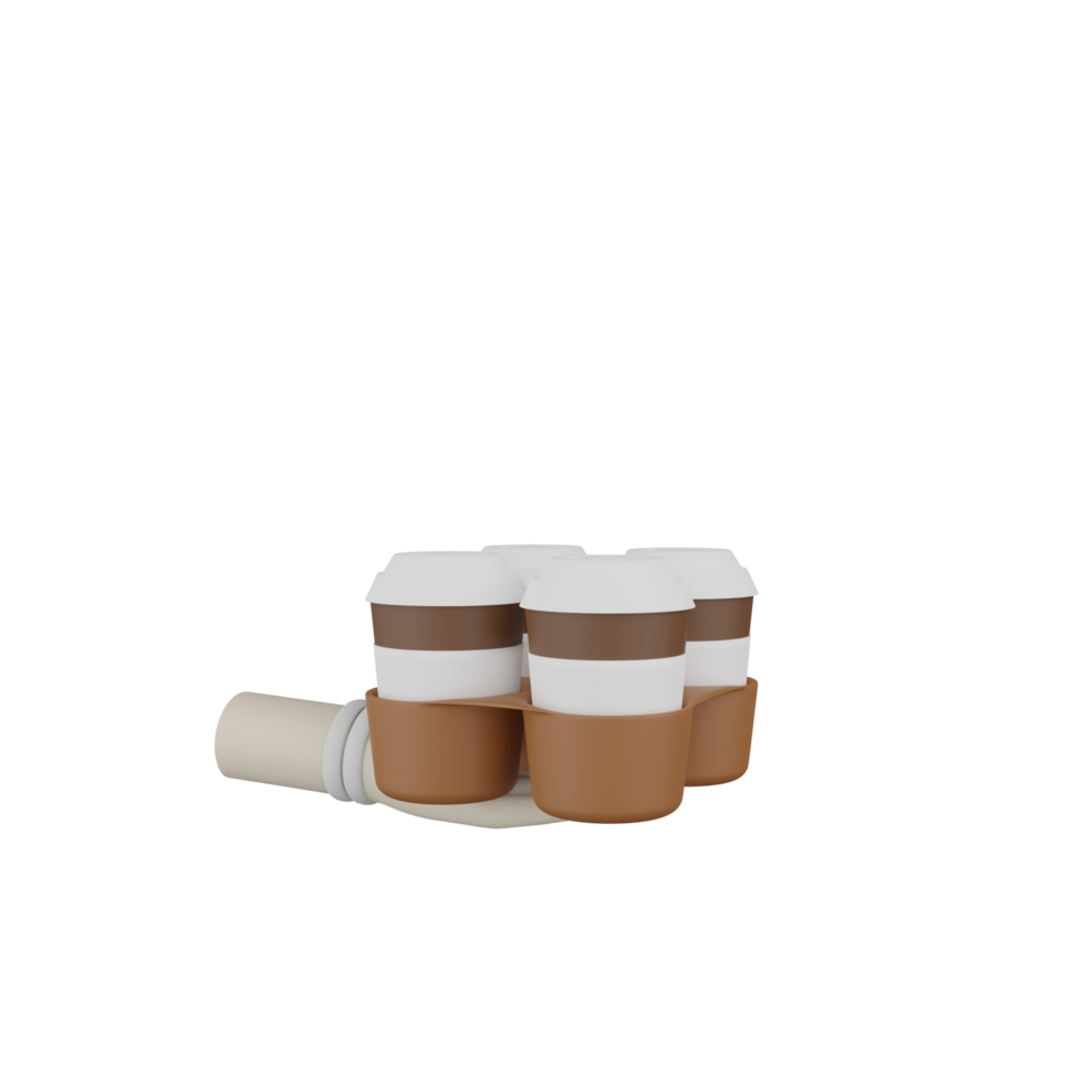 3D Isolated Hand With Coffee png