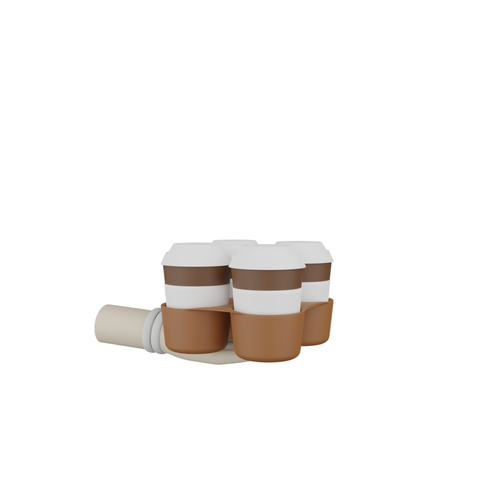 3d isolerat hand med kaffe png