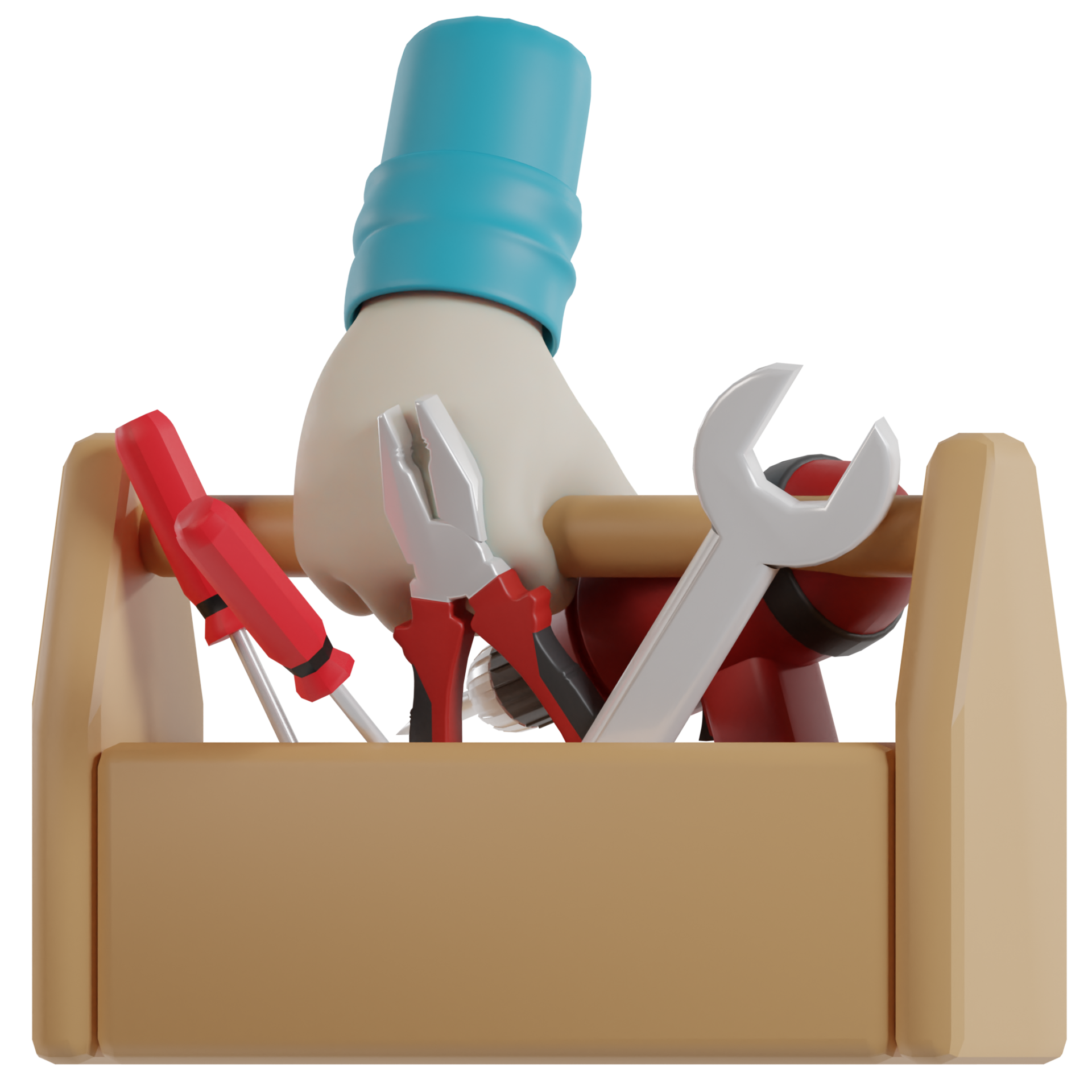 3D Isolated Hand Holding Tools 11222299 PNG