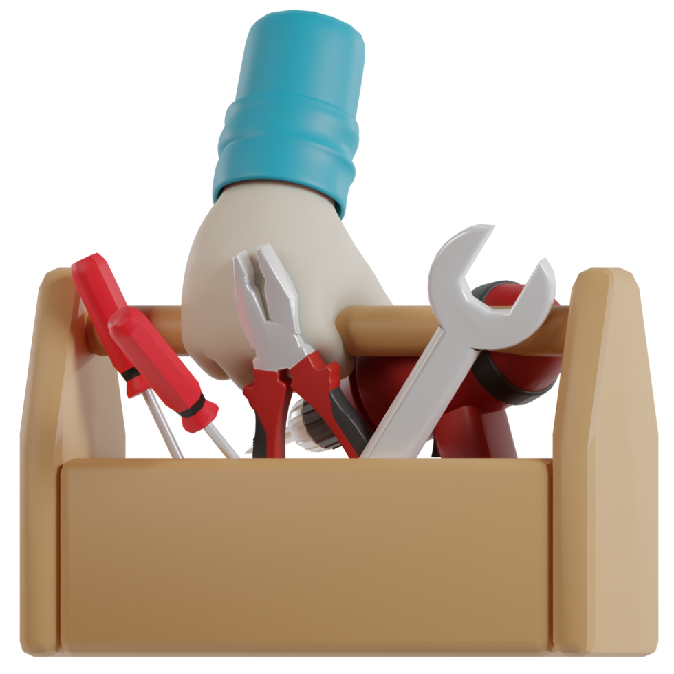 3D Isolated Hand Holding Tools png