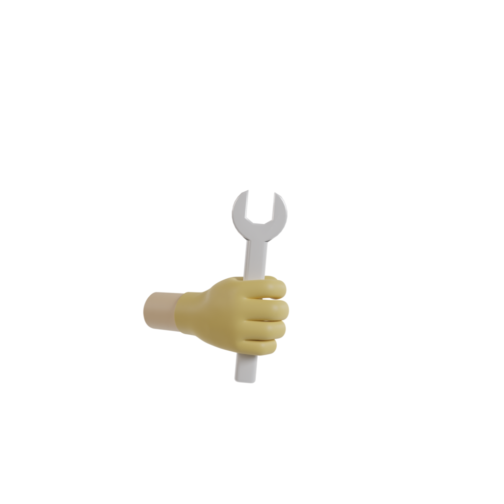 3D Isolated Hand Holding Tools png