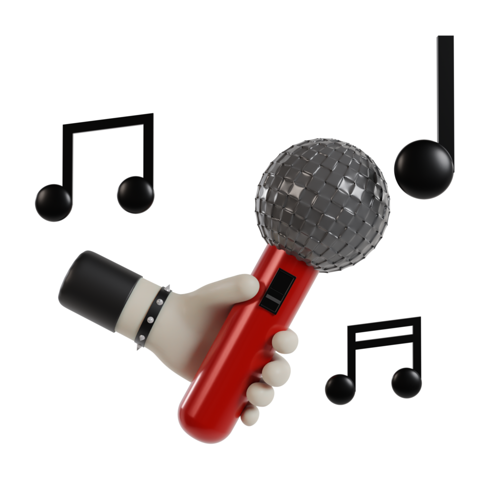 3D Isolated Hand Music png