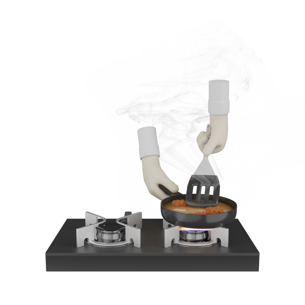 cocina de mano aislada 3d png