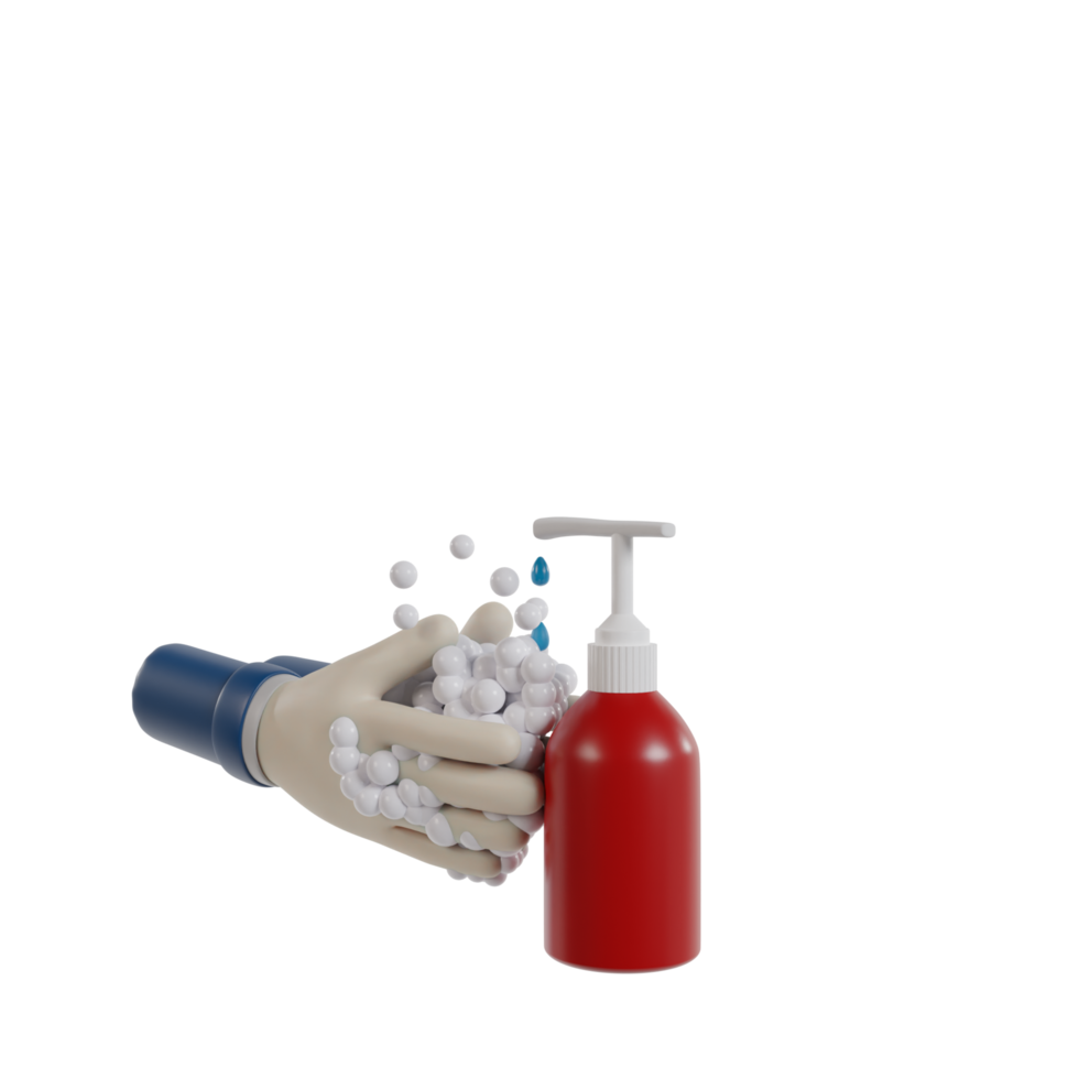 3D Isolated Hygiene Hand png