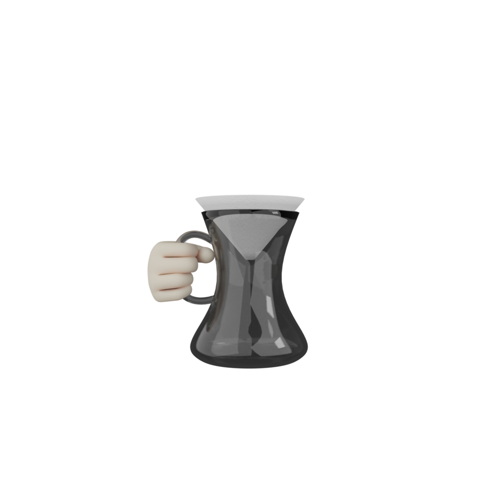 3D Isolated Hand With Coffee png