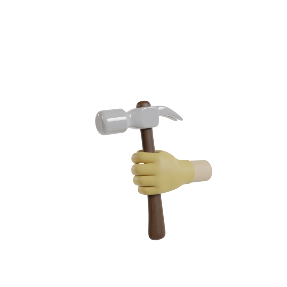 3D Isolated Hand Holding Tools png