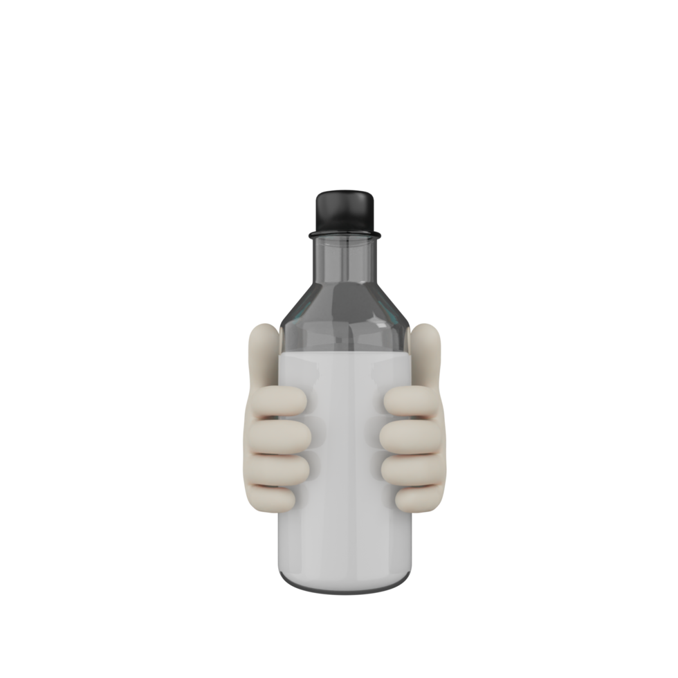 3D Isolated Hand with Milk png