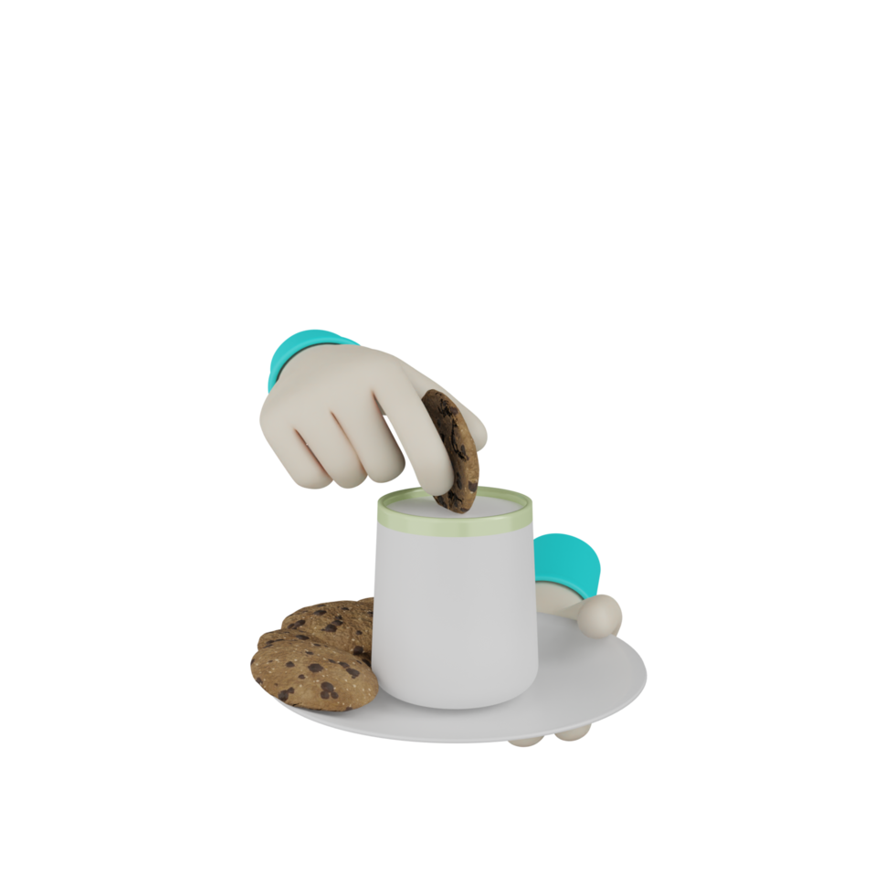 3D Isolated Hand with Milk png