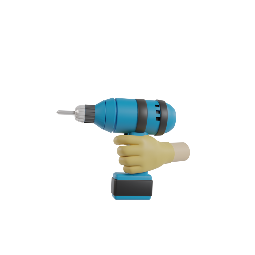 3D Isolated Hand Holding Tools png