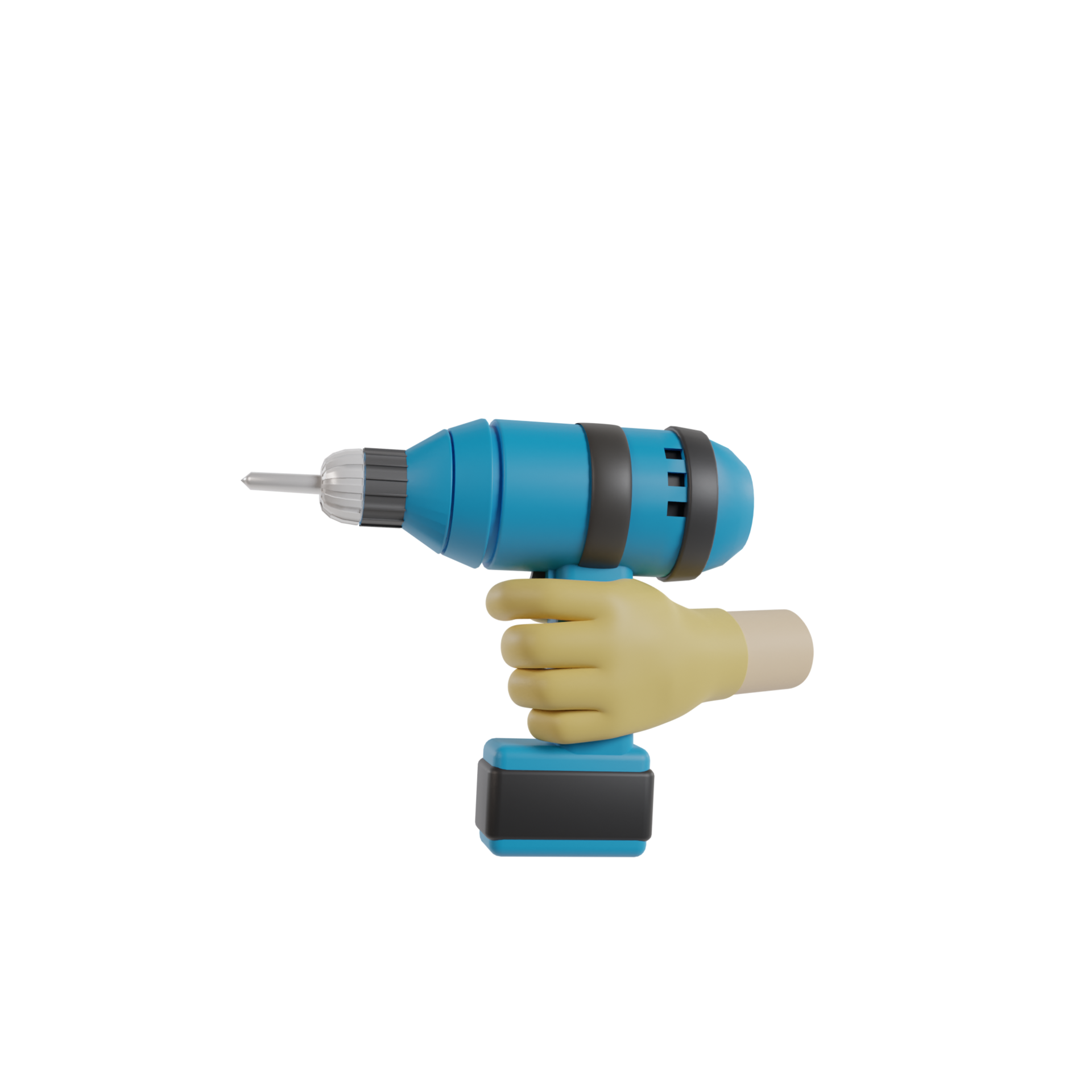 3D Isolated Hand Holding Tools 11222355 PNG