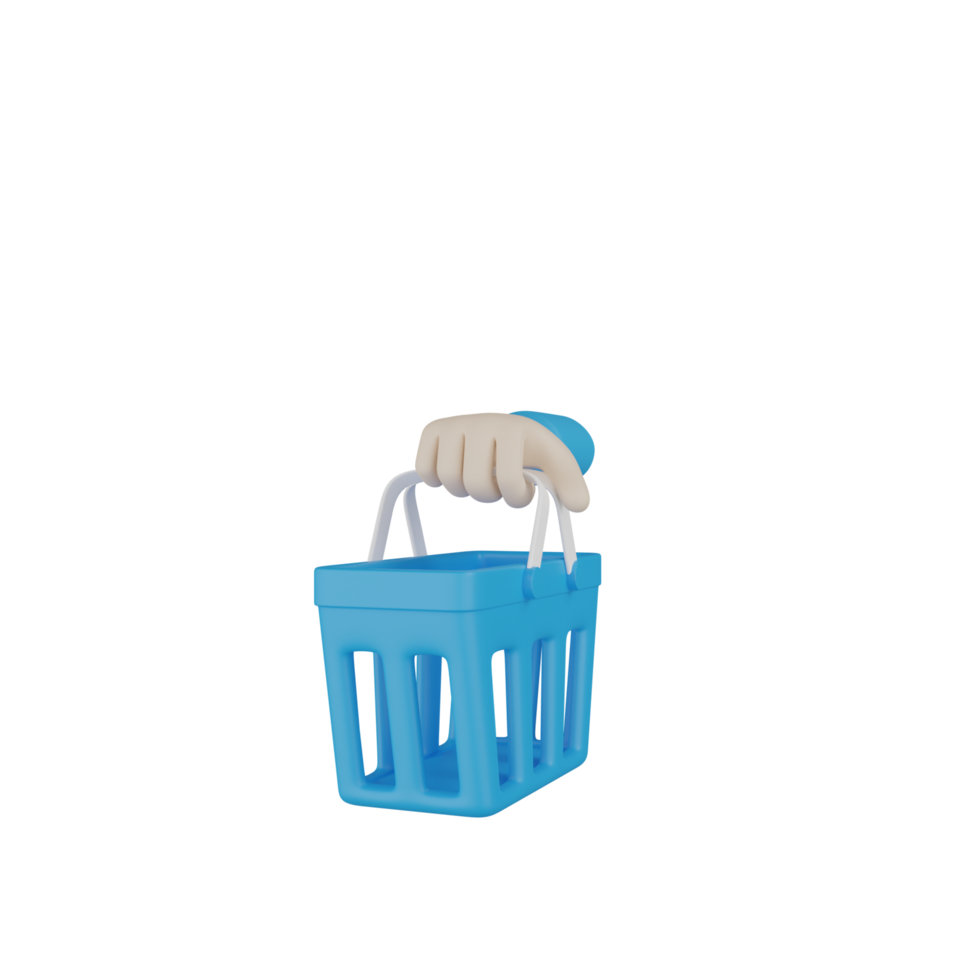 3D Isolated Shopping Hand png