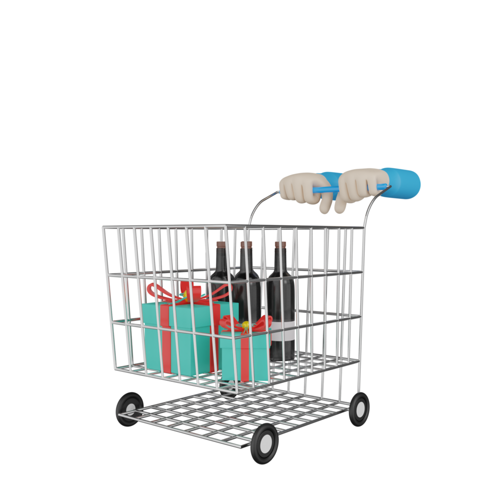 3D Isolated Shopping Hand png