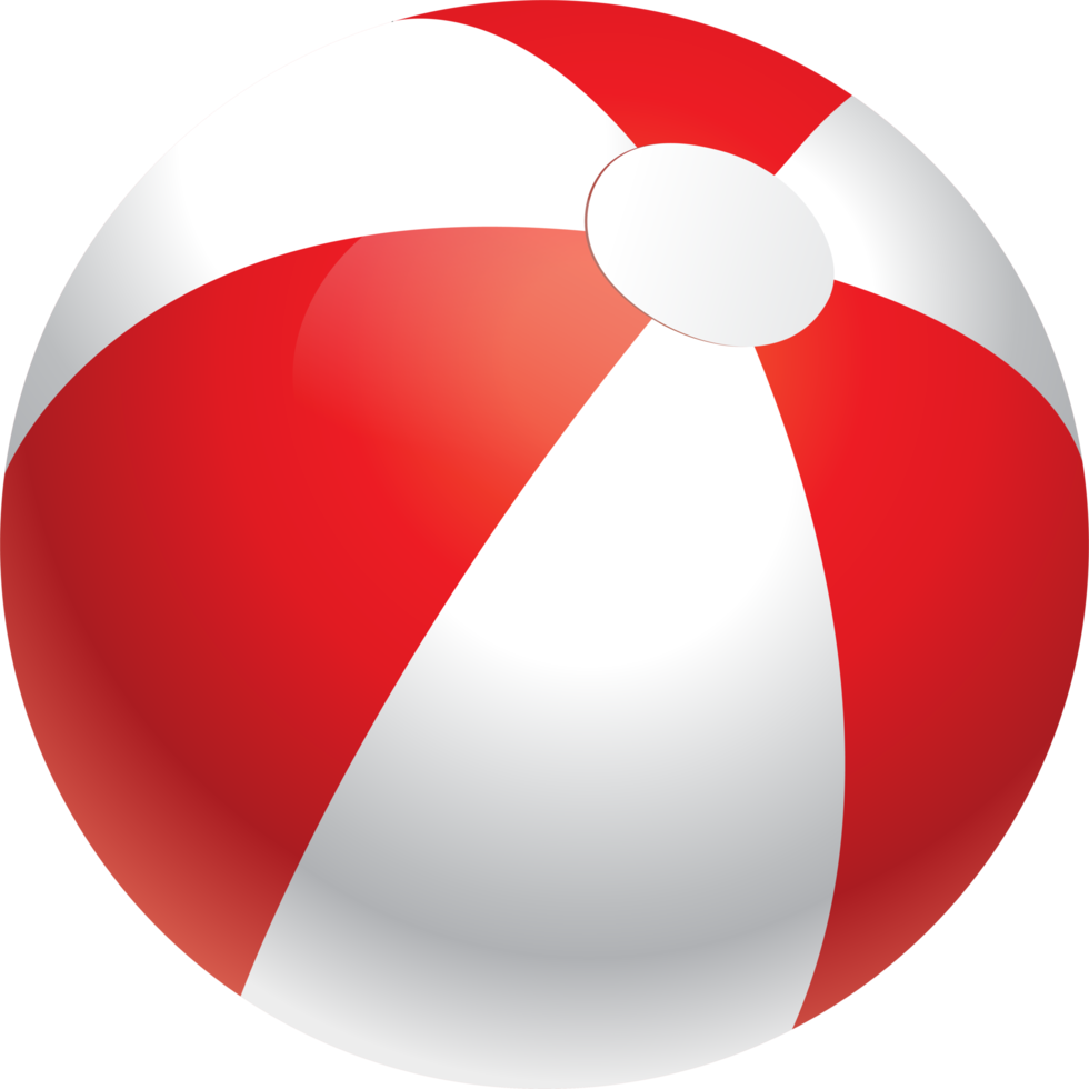 Free pelota de playa roja y blanca 11222367 PNG with Transparent Background