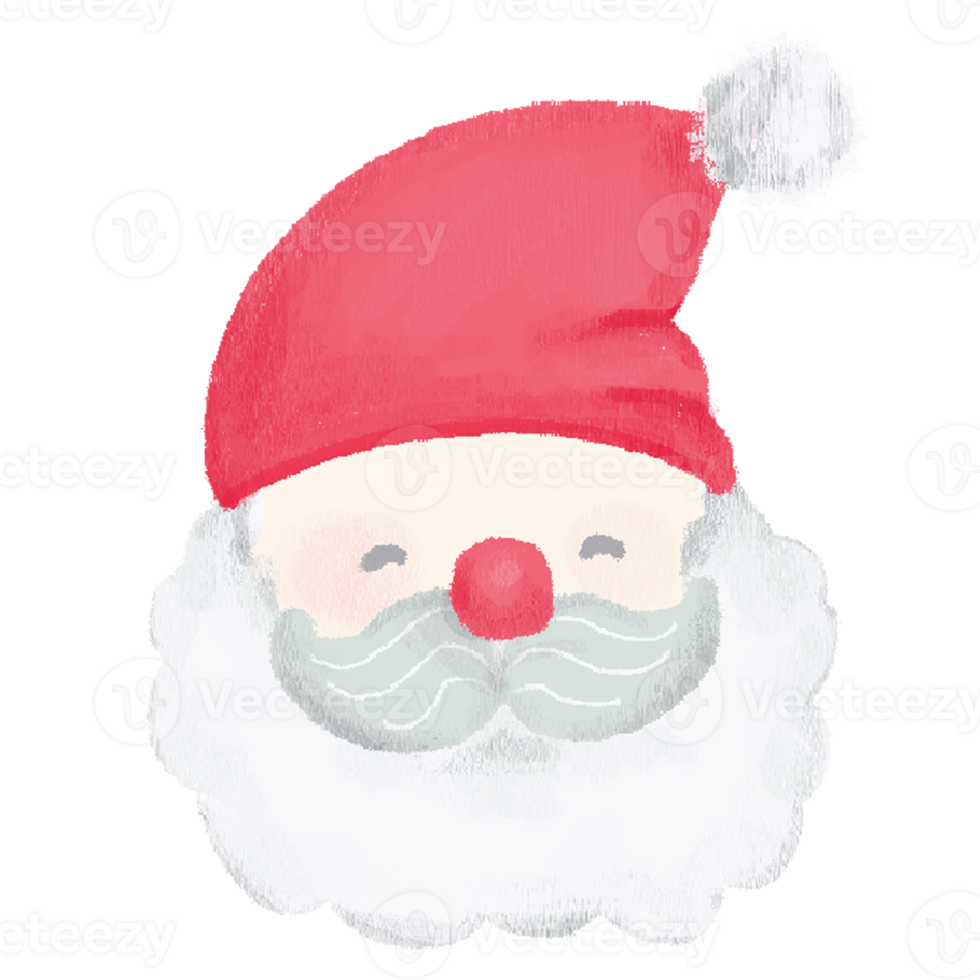 Hand Drawn Santa Claus in chalk style illustration on transparent background png