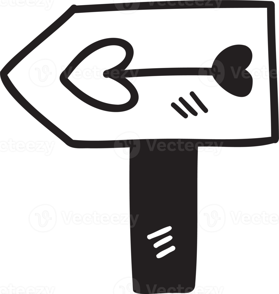 Hand Drawn cute road signs illustration on transparent background png