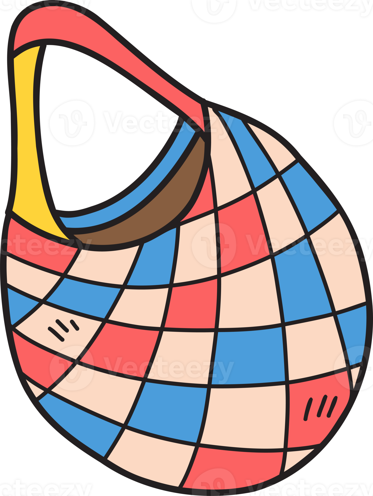 Hand Drawn cloth bags for recycling illustration on transparent