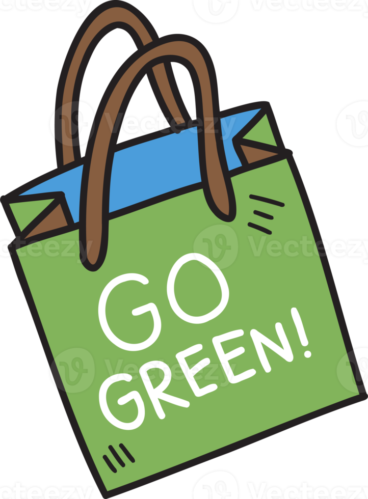 Hand Drawn paper bags for recycling illustration on transparent background png