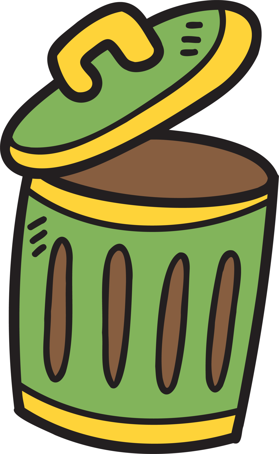 Hand Drawn cute trash can illustration on transparent background 11222620 PNG