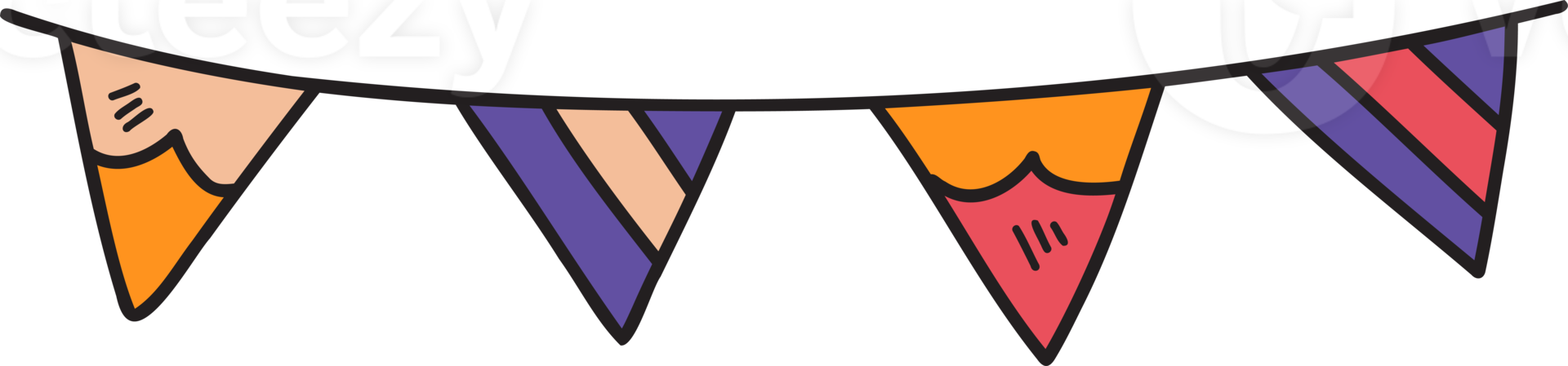 Hand Drawn ribbon illustration on transparent background png