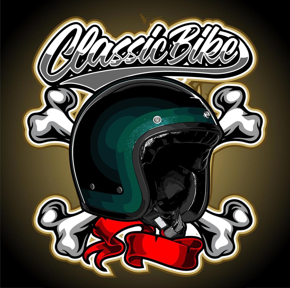 retro helmet vector template