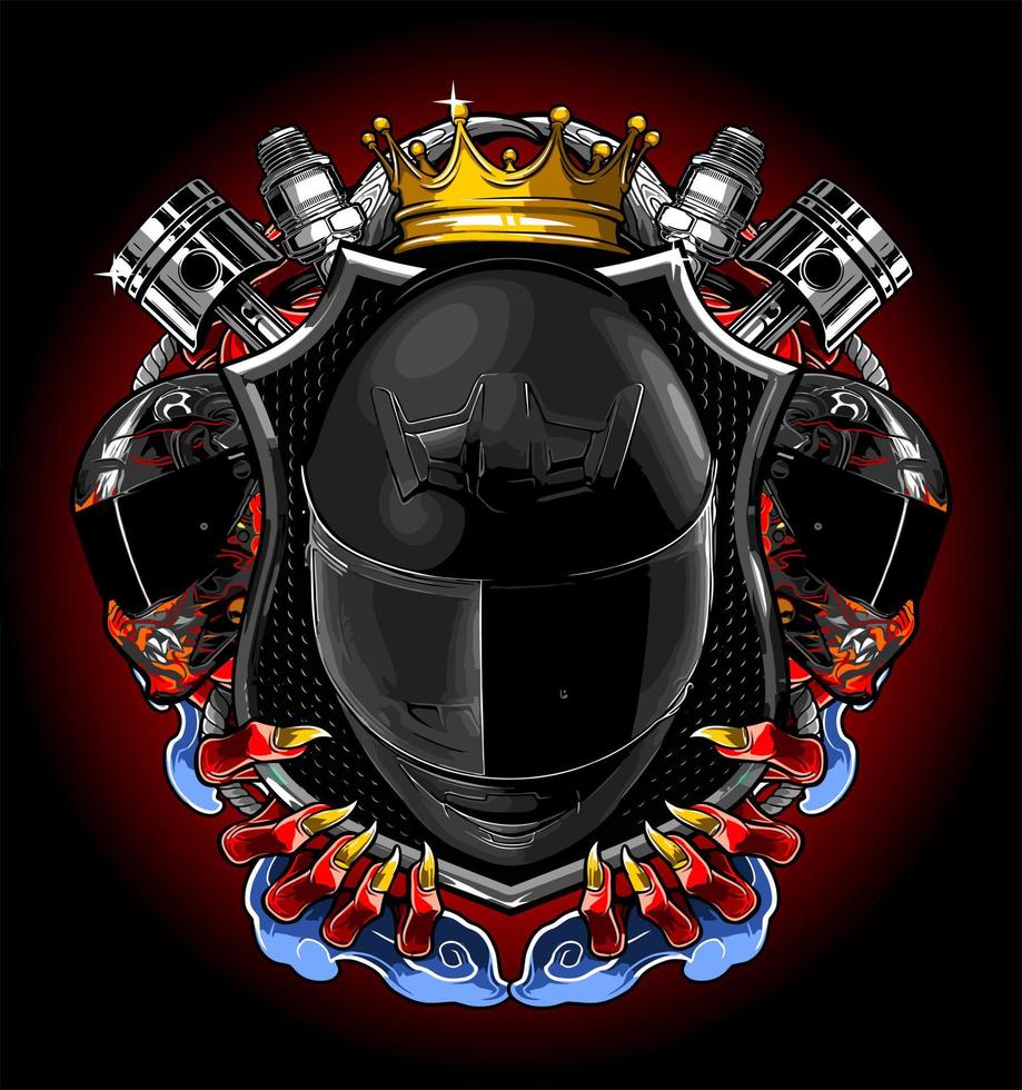 full face helmet with shield vector