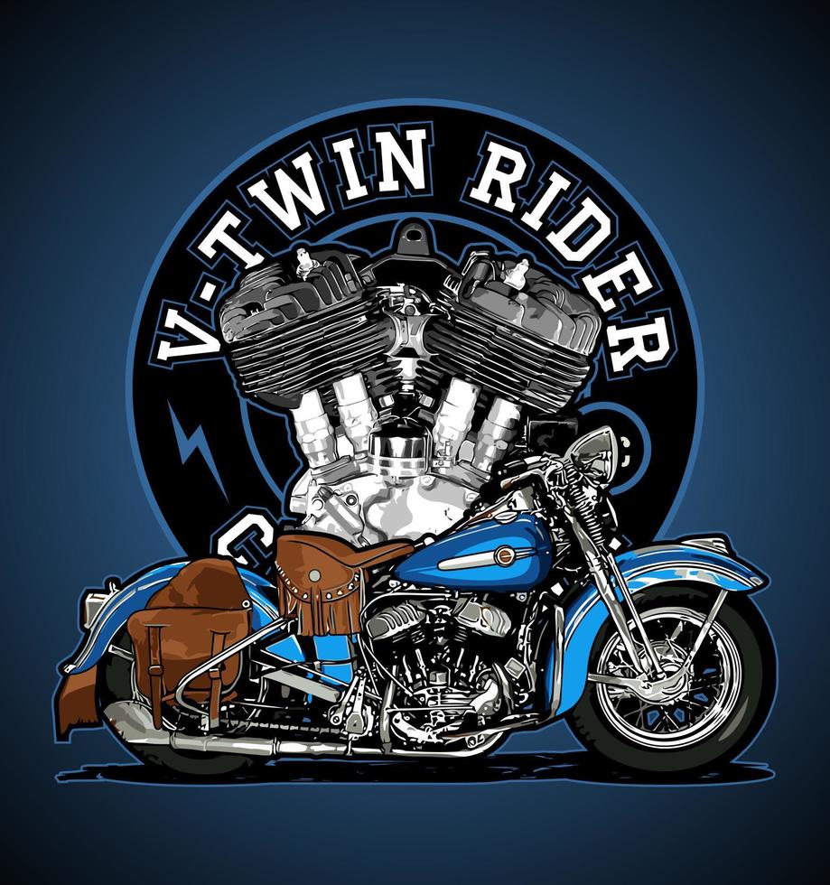 blue motorcycle side view vector