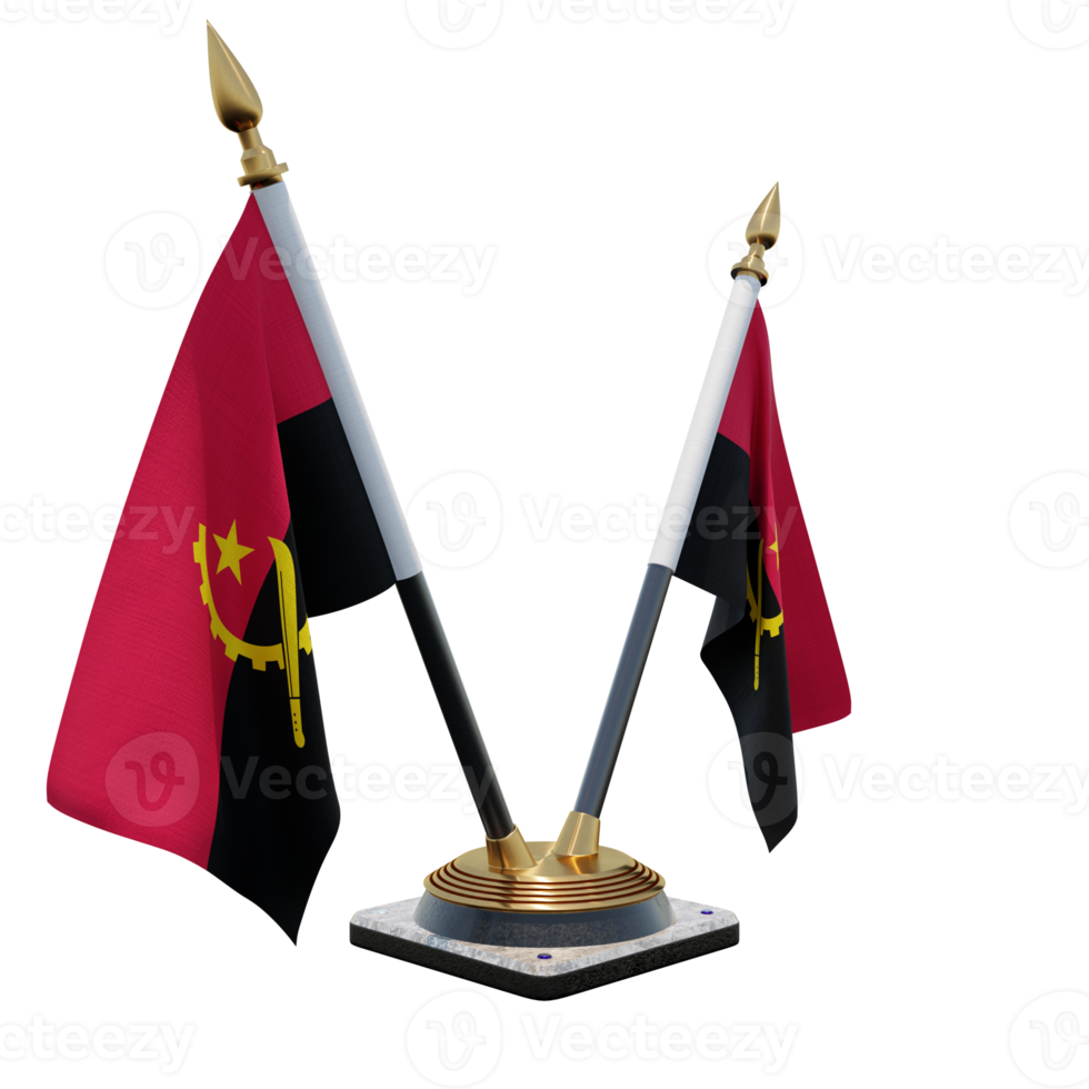 Angola 3d illustration Double V Desk Flag Stand png