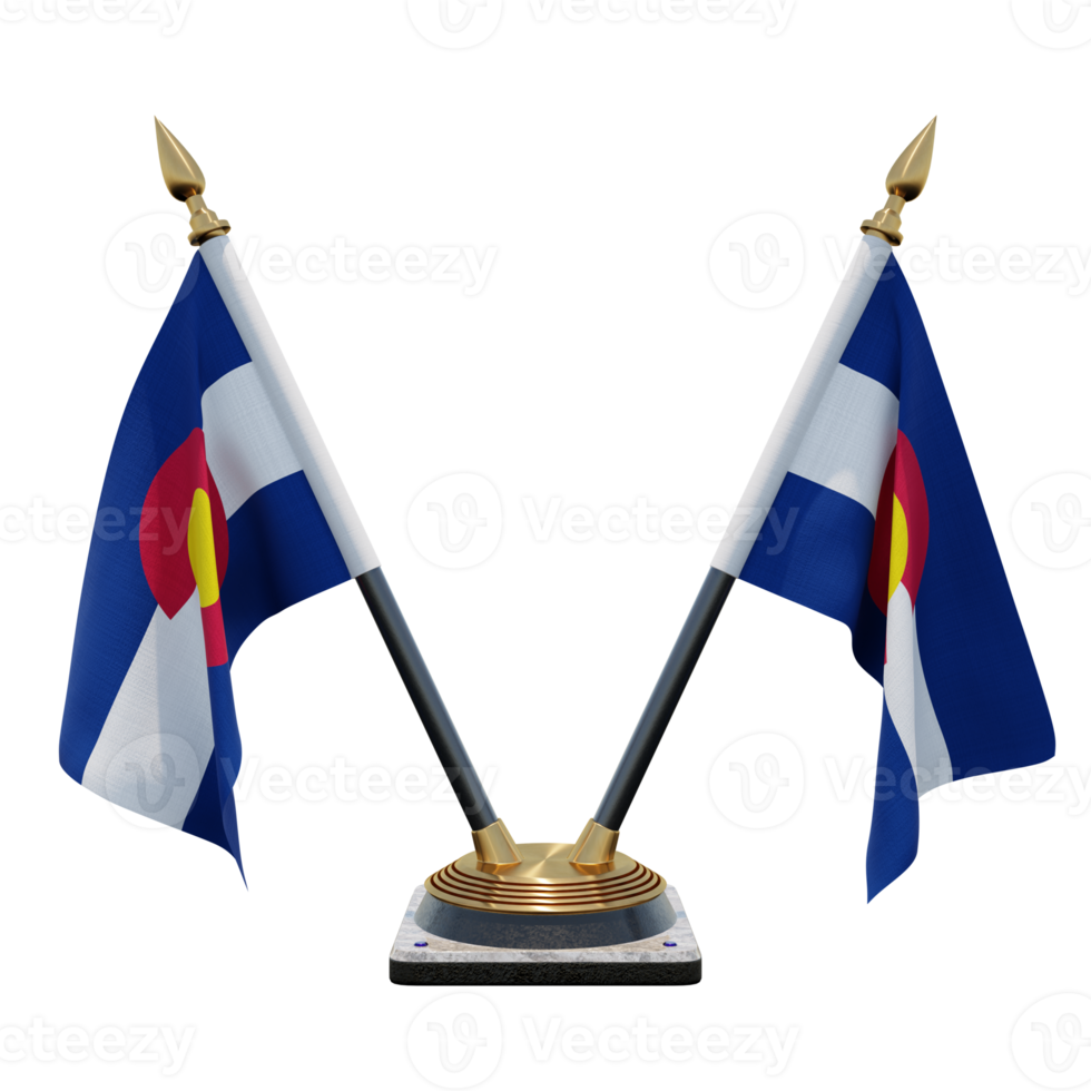 Colorado 3d illustration Double V Desk Flag Stand png