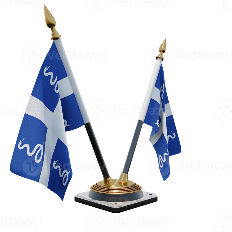 Drapeau Aux Serpents De La Martinique 3d illustration Double V Desk Flag Stand png
