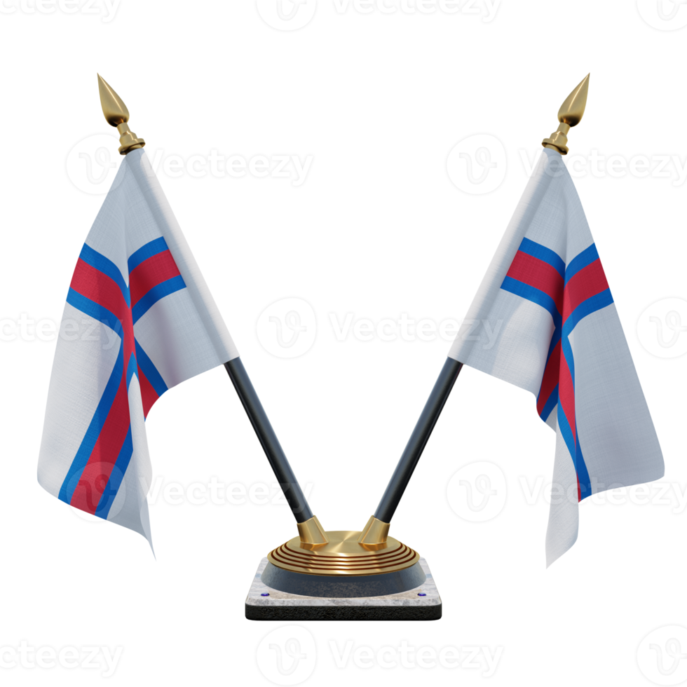 Faroe Islands 3d illustration Double V Desk Flag Stand png