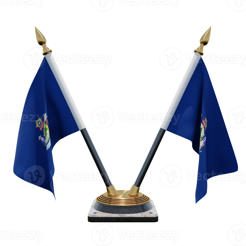 Maine 3d illustration Double V Desk Flag Stand png
