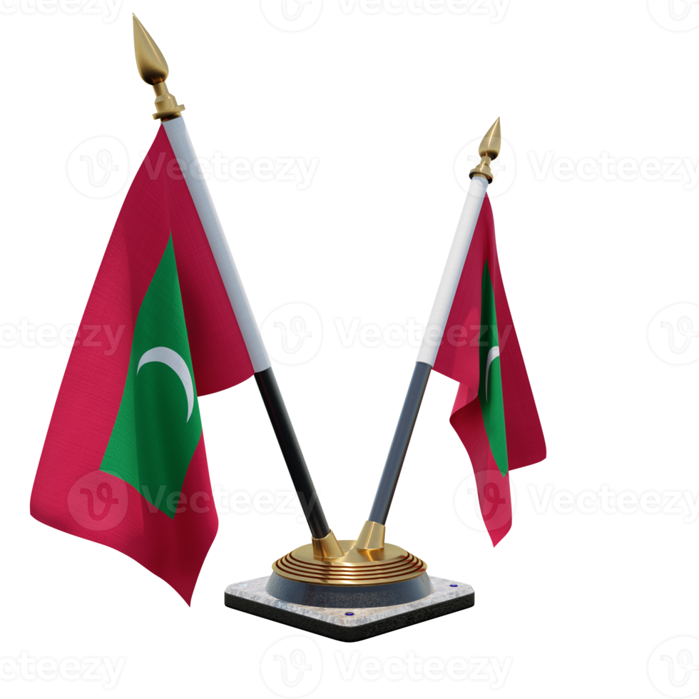 Maldives 3d illustration Double V Desk Flag Stand png