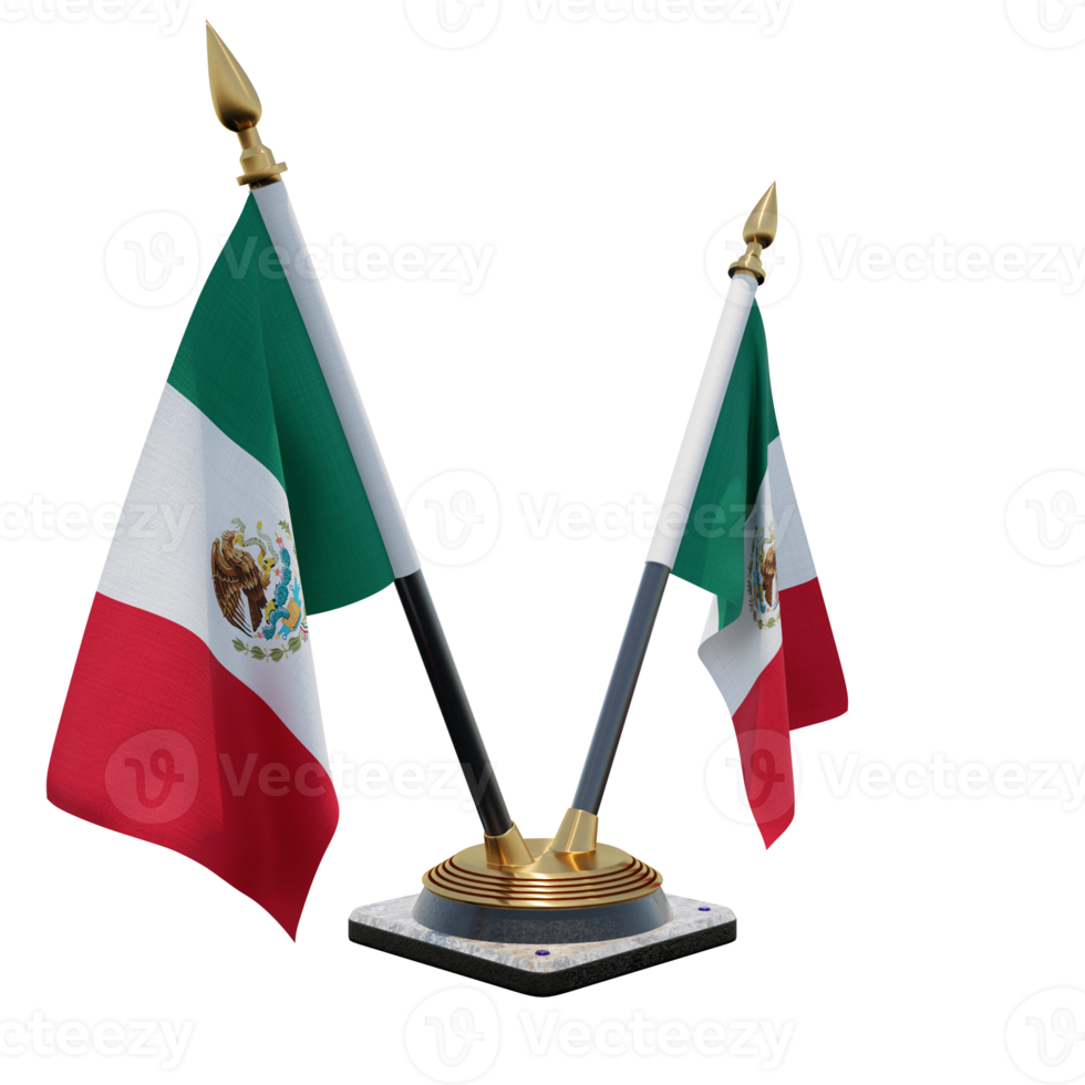 Messico 3d illustrazione Doppio v scrivania bandiera In piedi png
