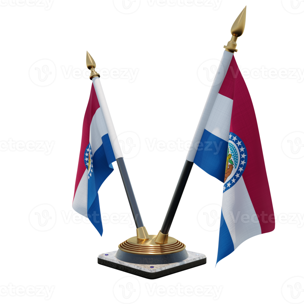 Missouri 3d illustration Double V Desk Flag Stand png