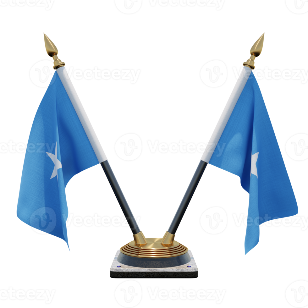 Somalia 3d illustration Double V Desk Flag Stand png