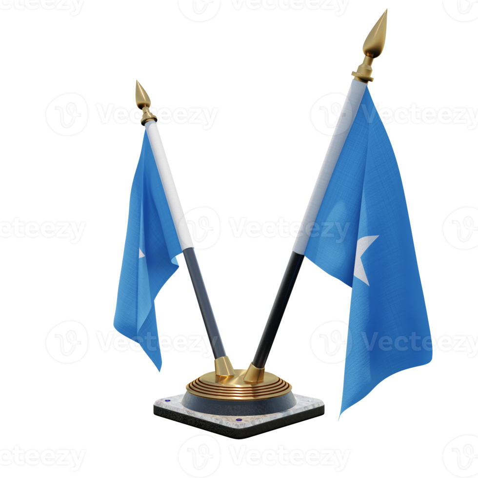 Somalia 3d illustration Double V Desk Flag Stand png