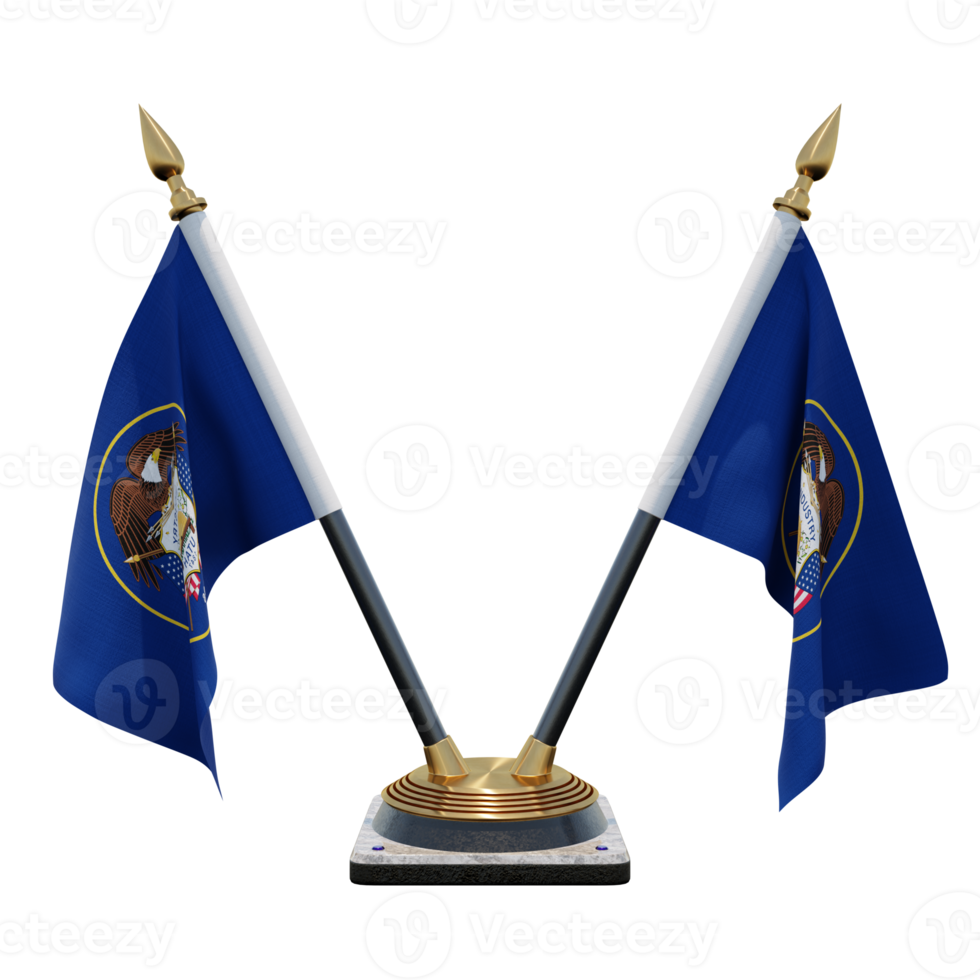 Utah 3d illustration Double V Desk Flag Stand png