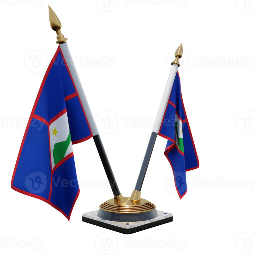 Sint Eustatius 3d illustration Double V Desk Flag Stand png