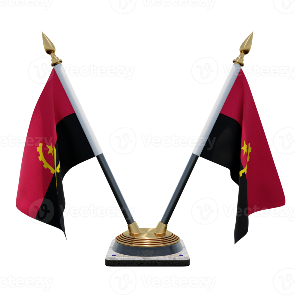 Angola 3d illustration Double V Desk Flag Stand png