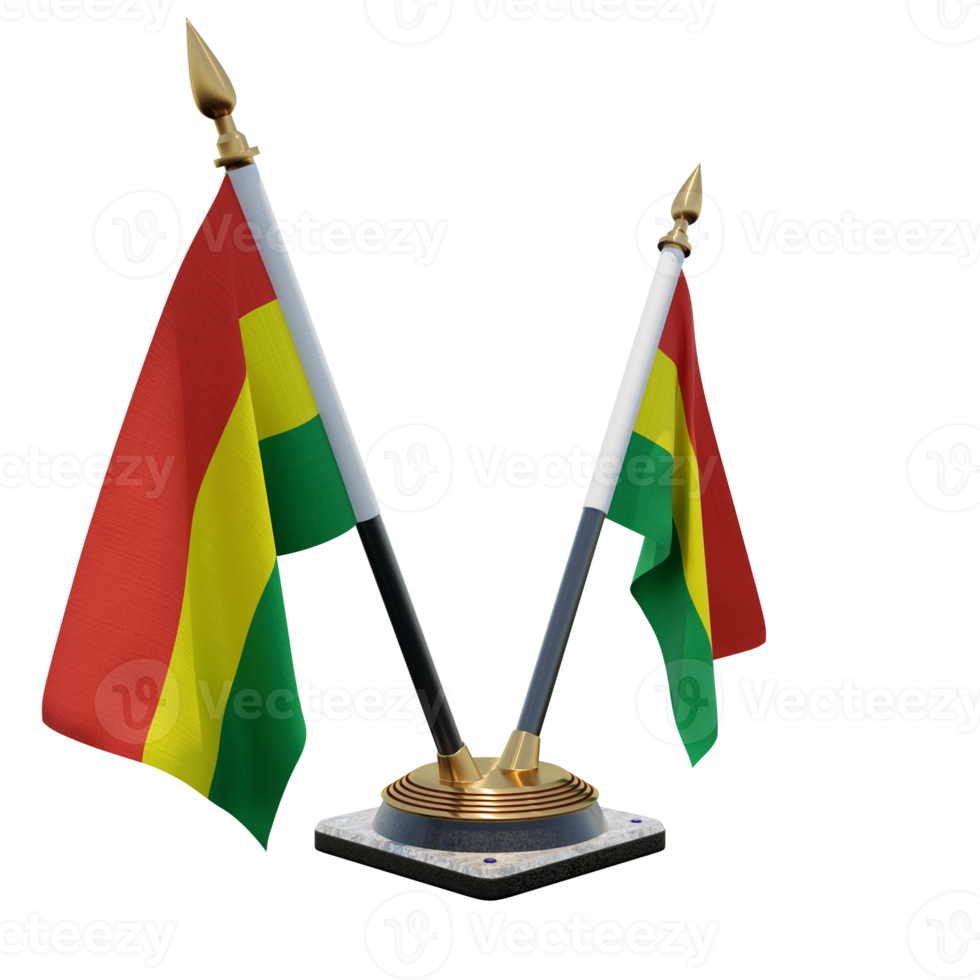 Bolivia 3d illustration Double V Desk Flag Stand png