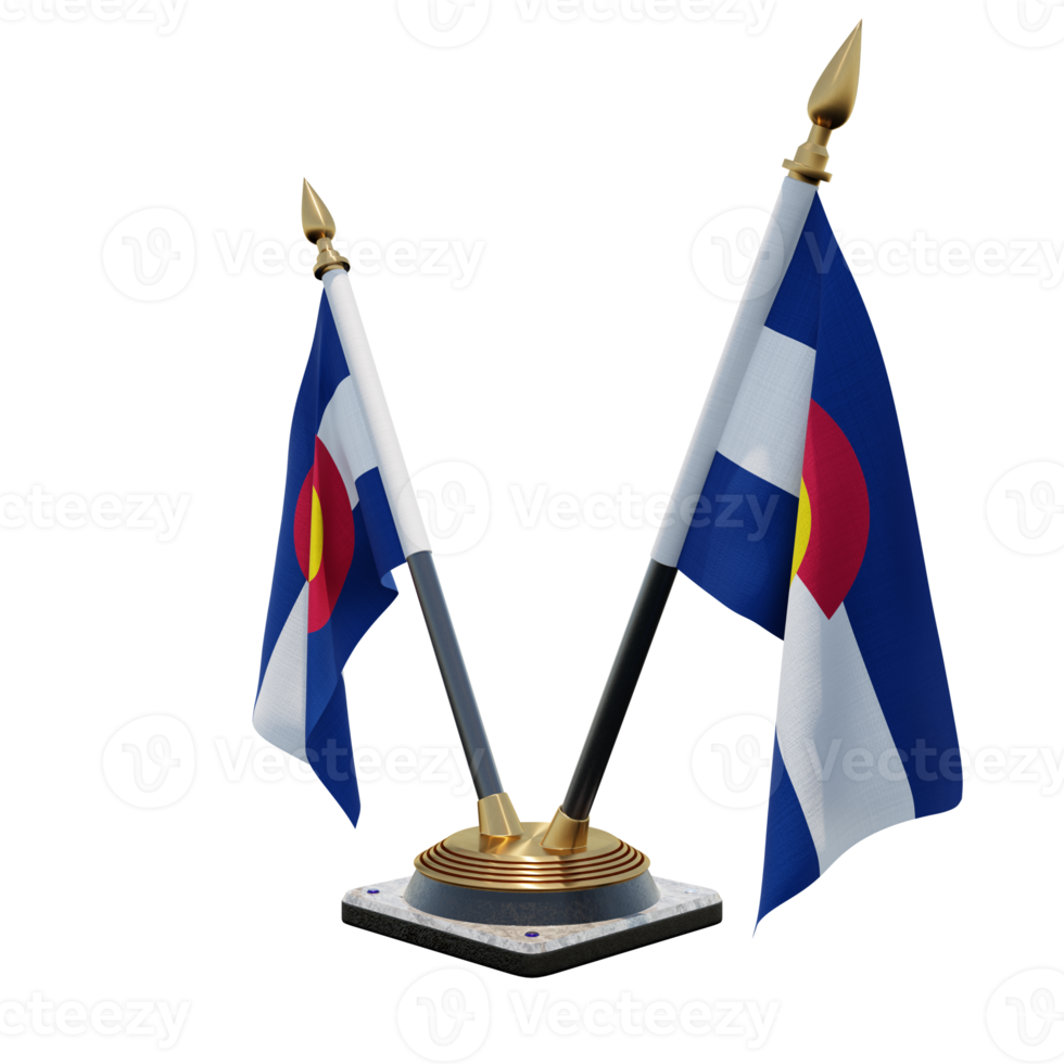 Colorado 3d illustration Double V Desk Flag Stand png
