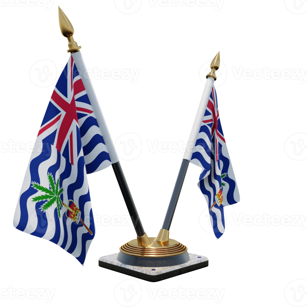 Commissioner of British Indian Ocean Territory 3d illustration Double V Desk Flag Stand png