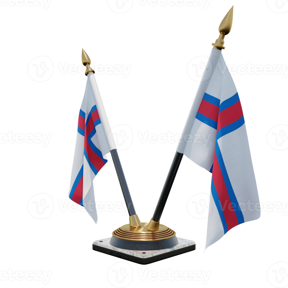 Faroe Islands 3d illustration Double V Desk Flag Stand png