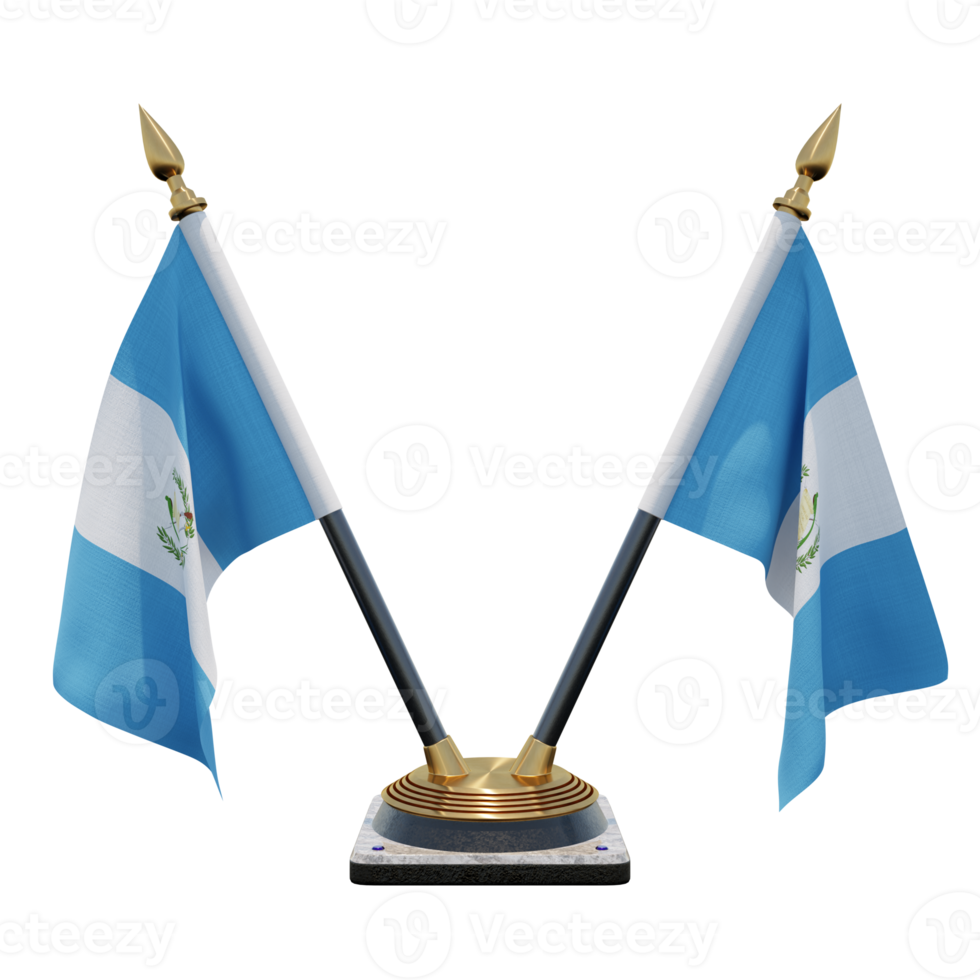 guatemala illustration 3d double v support de drapeau de bureau png