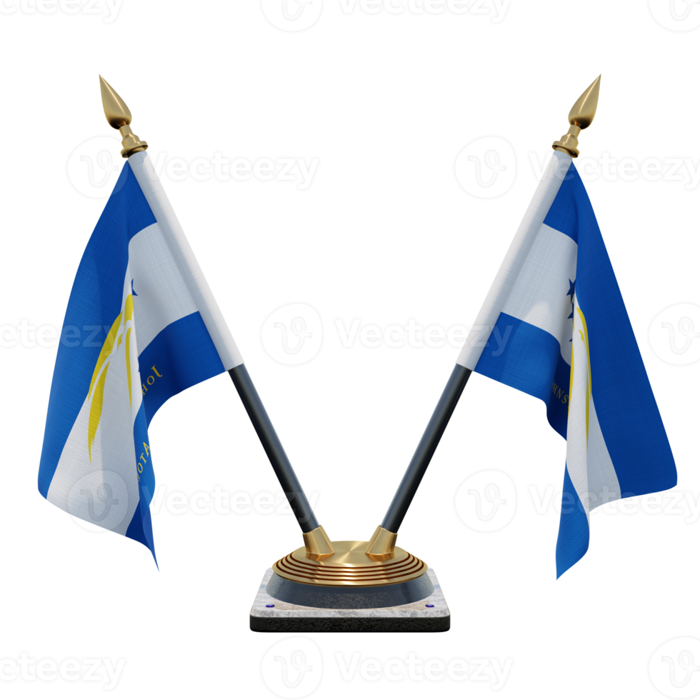 Johnston Atoll 3d illustration Double V Desk Flag Stand png